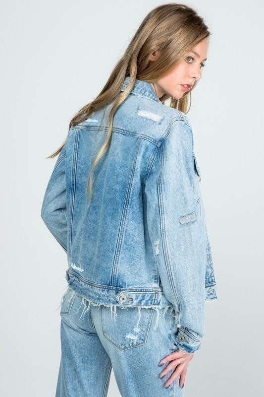 NWT Zara Distressed Denim Jean Jacket Size XS | eBay