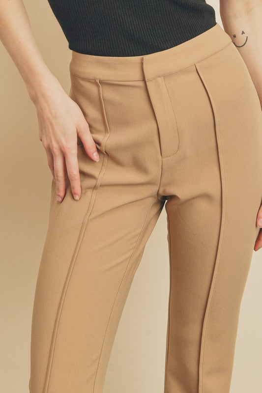 Front Seam Detail Tapered Pants